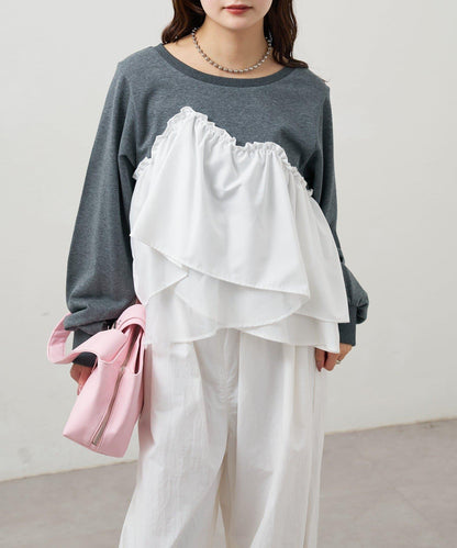 背心拼接設計衛衣