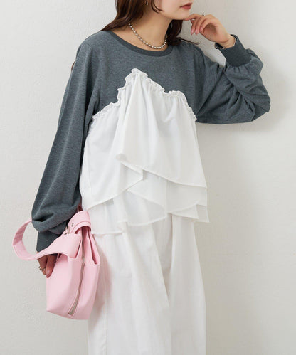 背心拼接設計衛衣