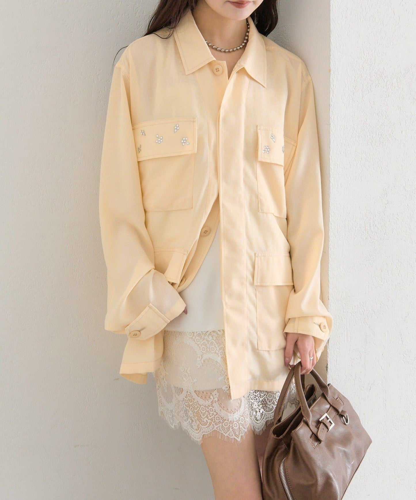 口袋珠飾工裝連體服