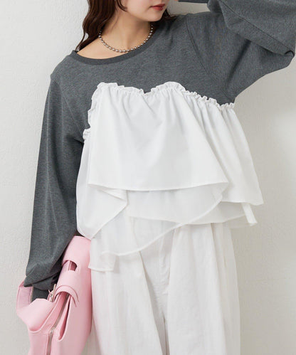 背心拼接設計衛衣