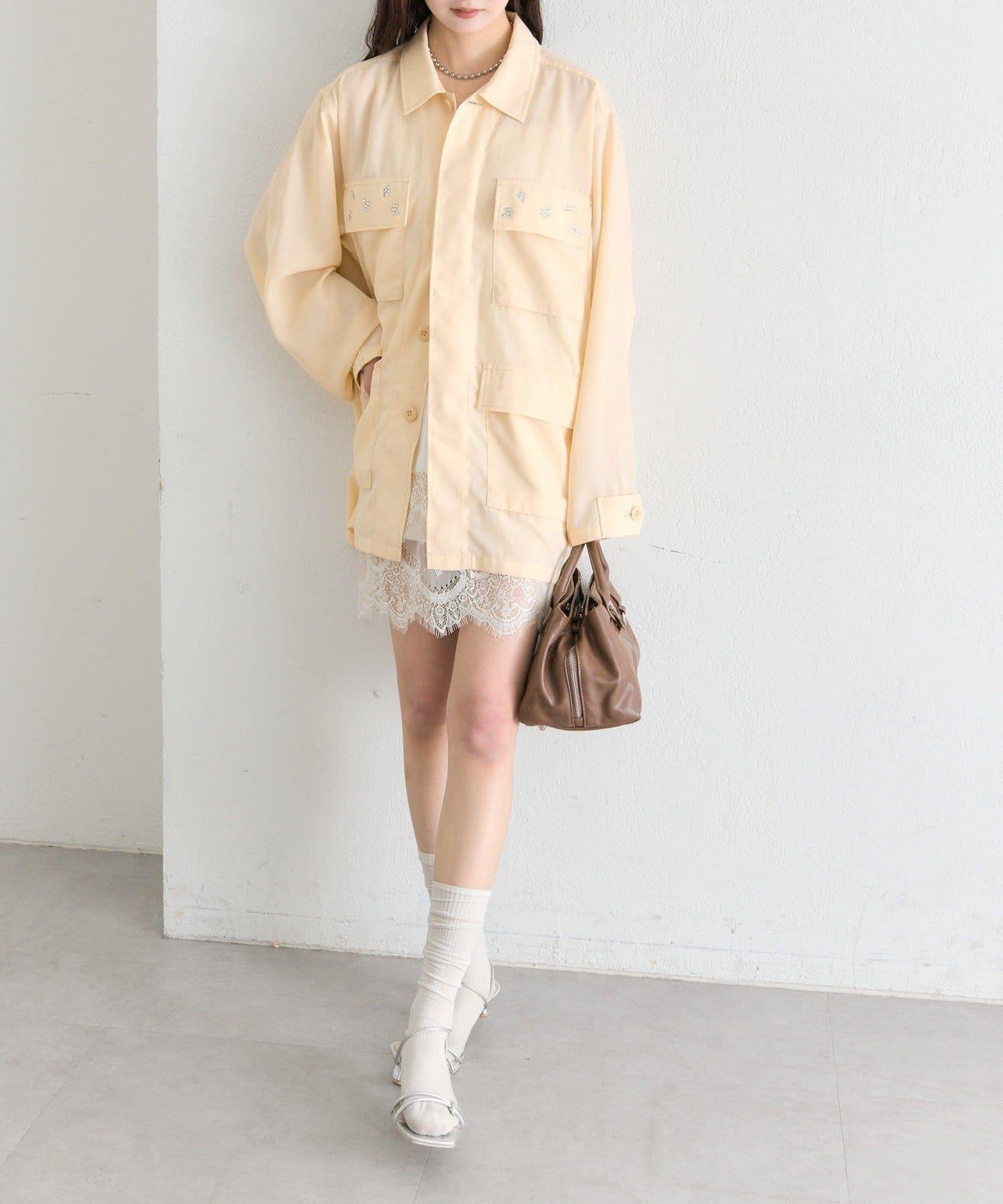 口袋珠飾工裝連體服