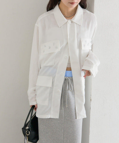 口袋珠飾工裝連體服