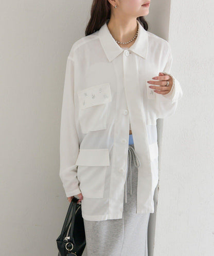 口袋珠飾工裝連體服