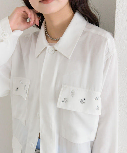 口袋珠飾工裝連體服