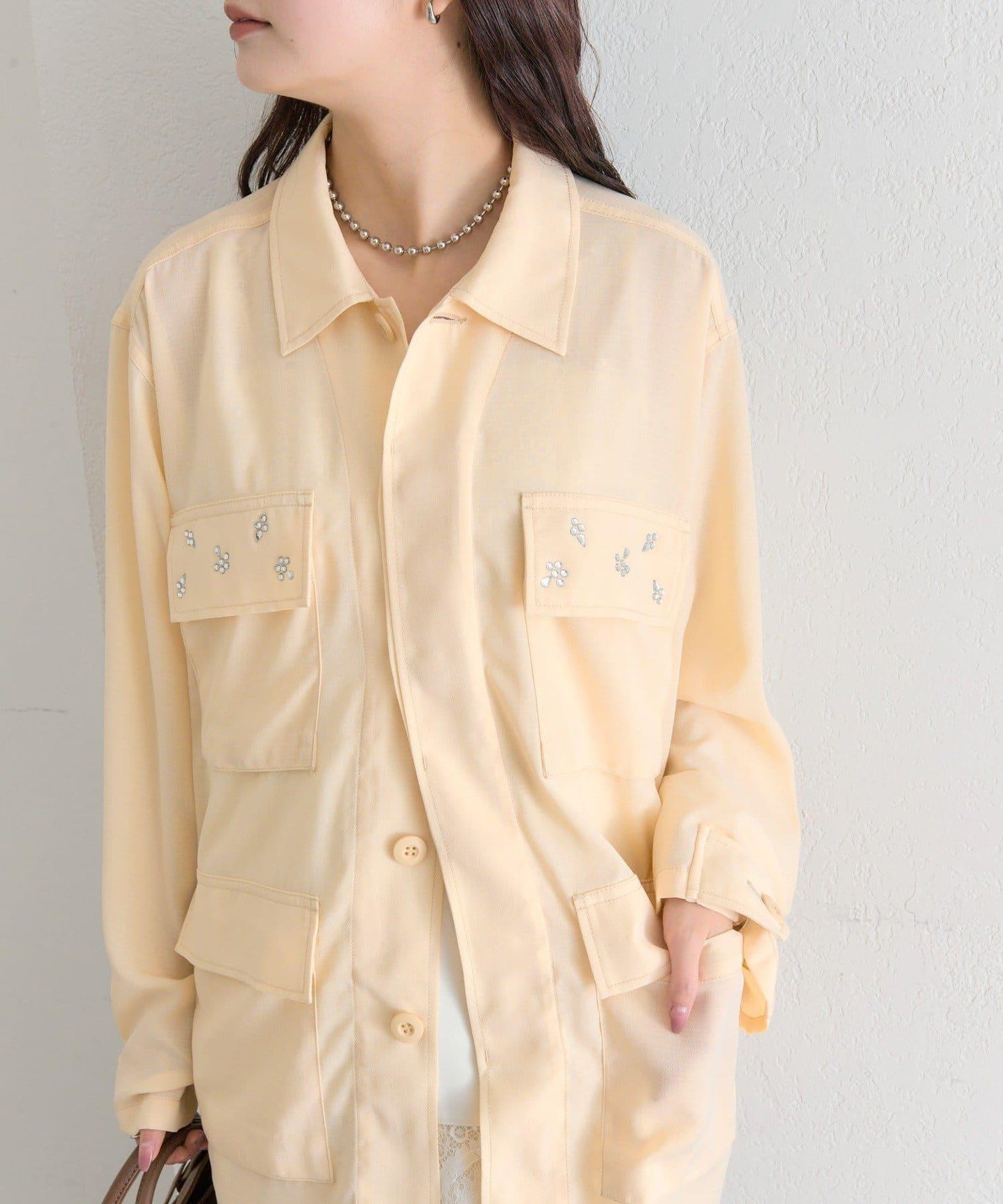 口袋珠飾工裝連體服