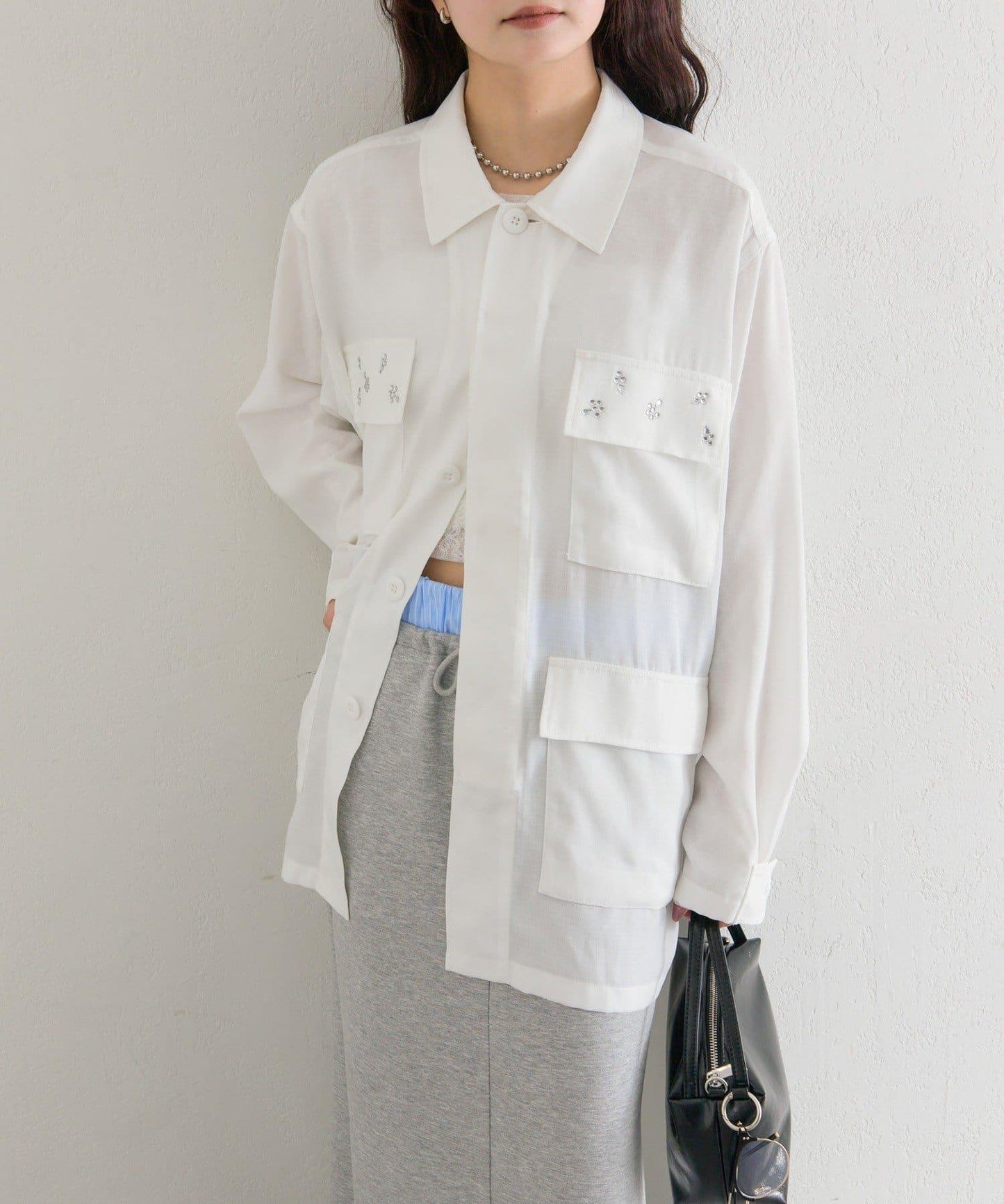 口袋珠飾工裝連體服