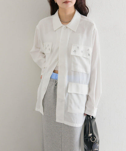 口袋珠飾工裝連體服