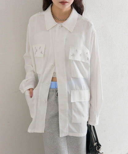 口袋珠飾工裝連體服