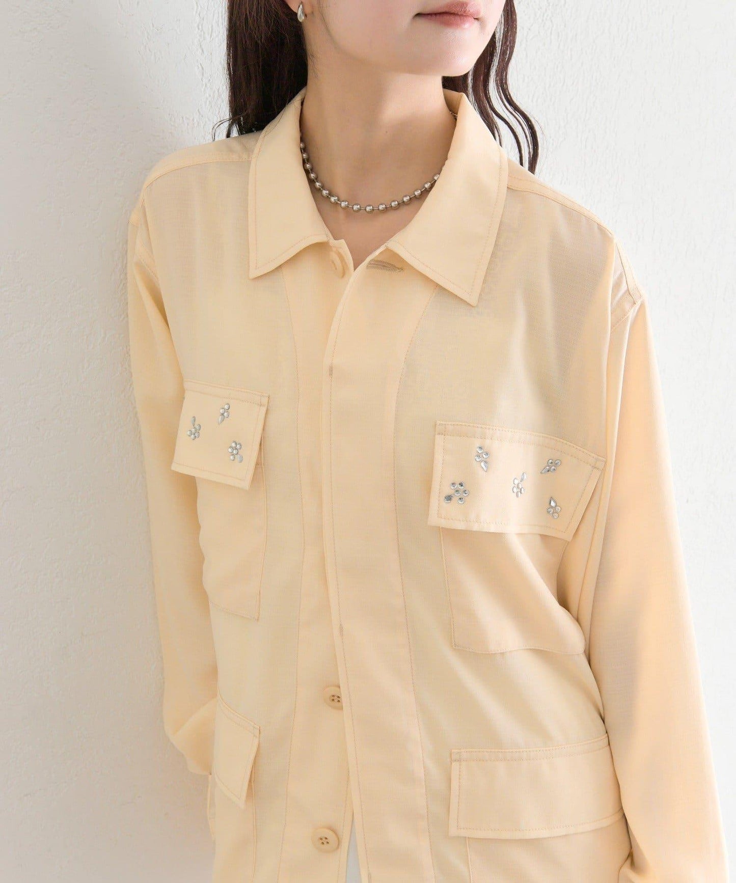 口袋珠飾工裝連體服