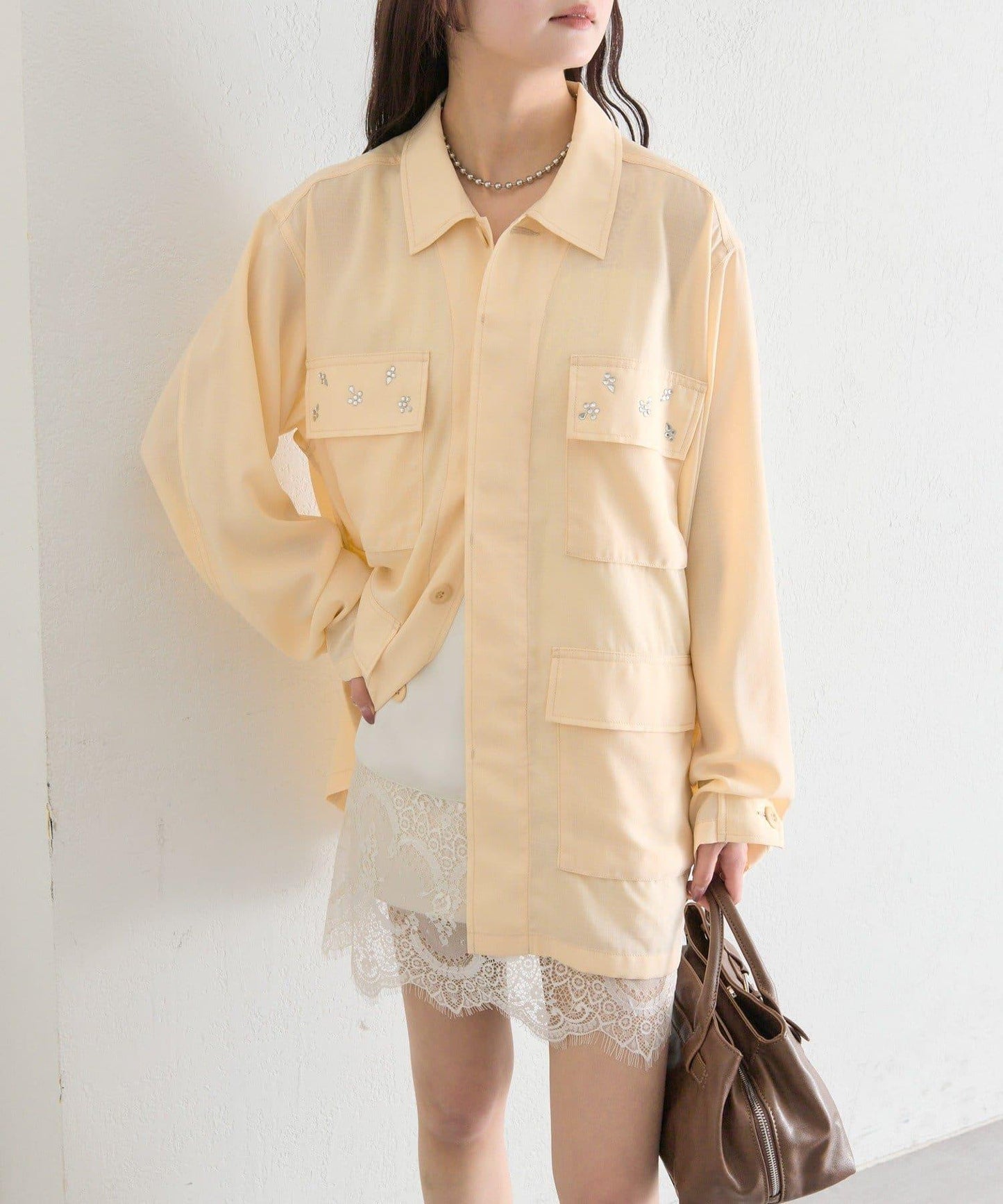 口袋珠飾工裝連體服