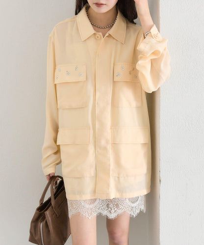 口袋珠飾工裝連體服