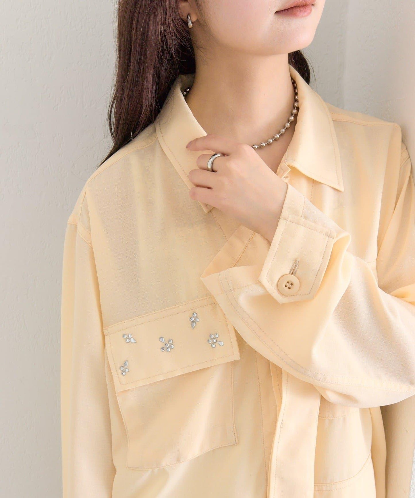 口袋珠飾工裝連體服