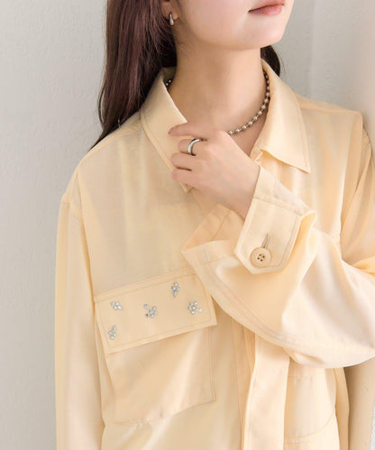 口袋珠飾工裝連體服