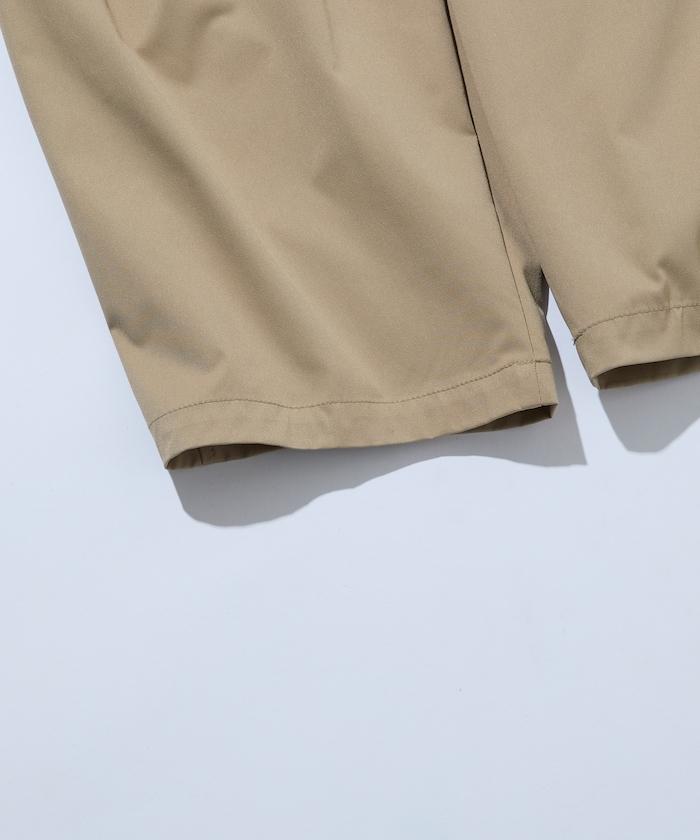 寬鬆廓形 雙褶 聚酯斜紋 長褲