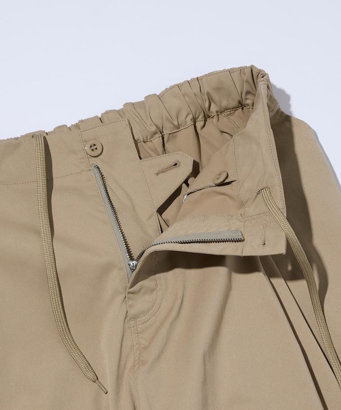 寬鬆廓形 雙褶 聚酯斜紋 長褲