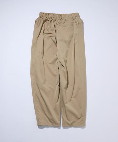 寬鬆廓形 雙褶 聚酯斜紋 長褲