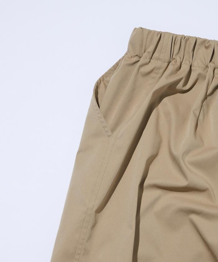 寬鬆廓形 雙褶 聚酯斜紋 長褲