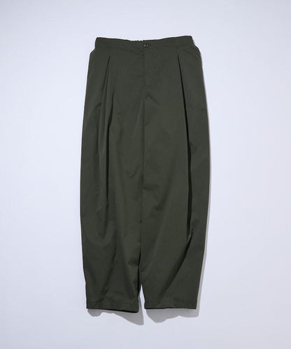 寬鬆廓形 雙褶 聚酯斜紋 長褲