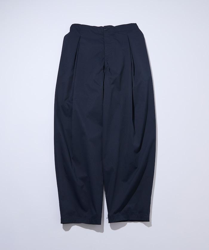 寬鬆廓形 雙褶 聚酯斜紋 長褲