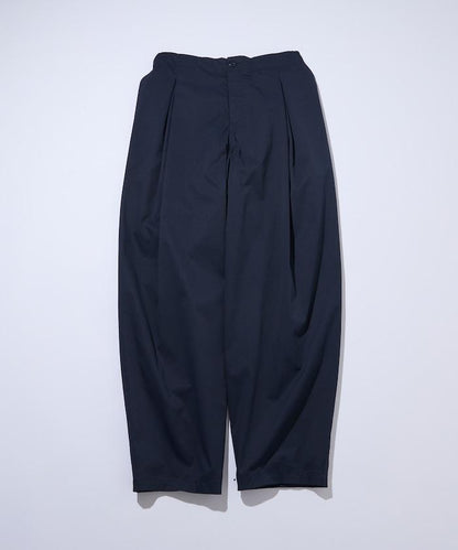 寬鬆廓形 雙褶 聚酯斜紋 長褲