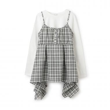 不規則下襬長款上衣套裝