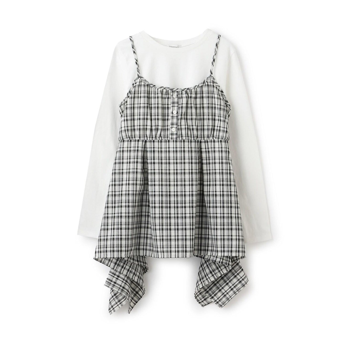 不規則下襬長款上衣套裝