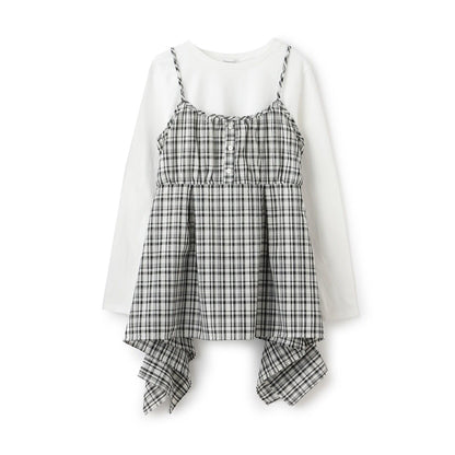 不規則下襬長款上衣套裝