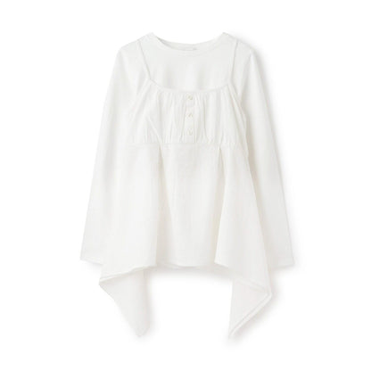 不規則下襬長款上衣套裝