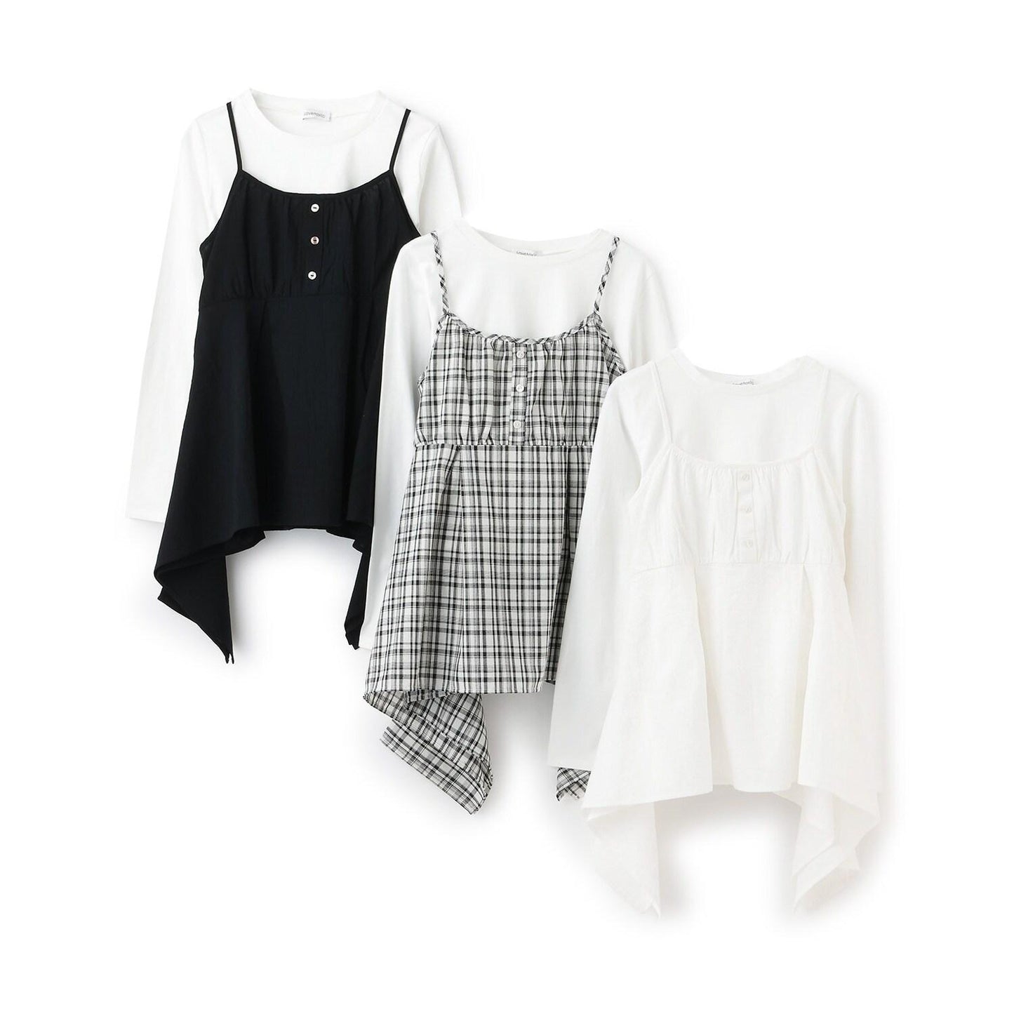 不規則下襬長款上衣套裝