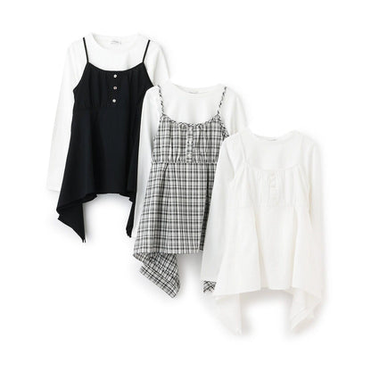 不規則下襬長款上衣套裝