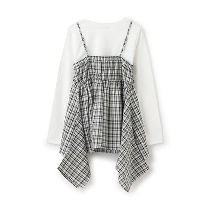 不規則下襬長款上衣套裝