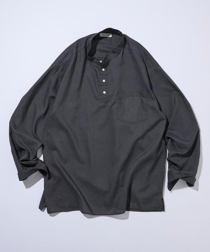 Relax Fit 亞麻混紡 立領 套頭襯衫