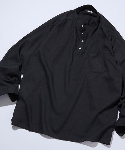 Relax Fit 亞麻混紡 立領 套頭襯衫