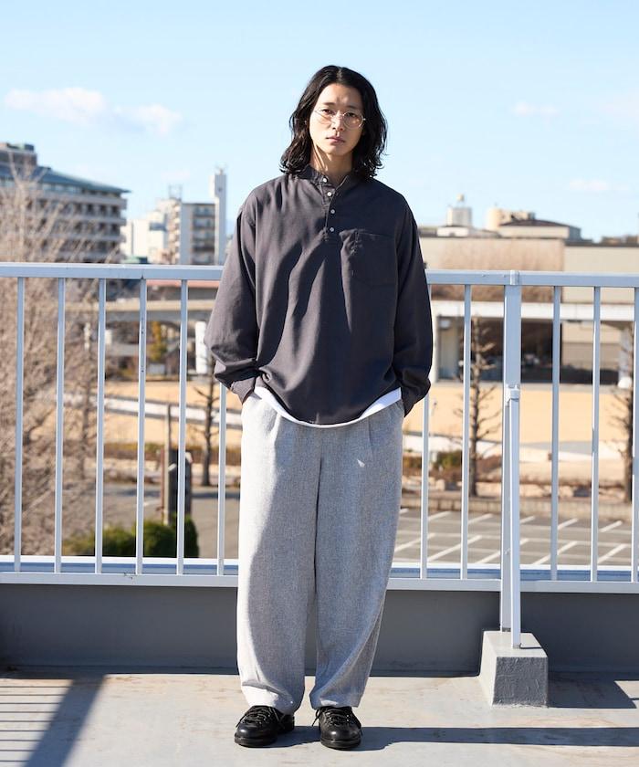 Relax Fit 亞麻混紡 立領 套頭襯衫