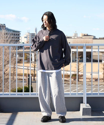 Relax Fit 亞麻混紡 立領 套頭襯衫