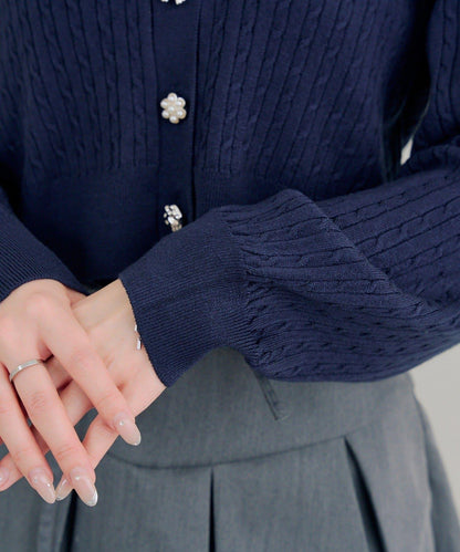 多款紐扣 麻花紋 針織開衫