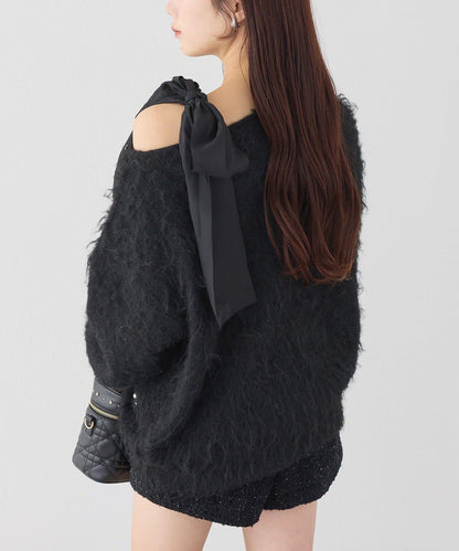 珠飾毛絨針織上衣