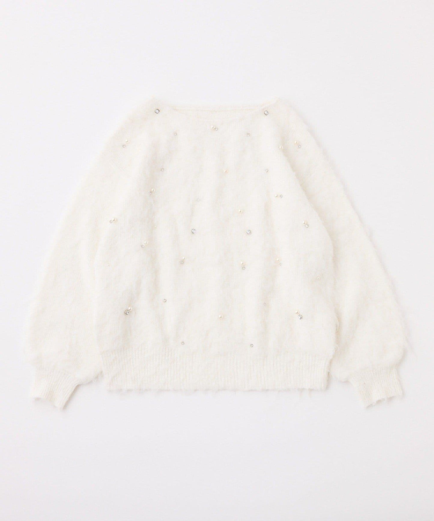 珠飾毛絨針織上衣