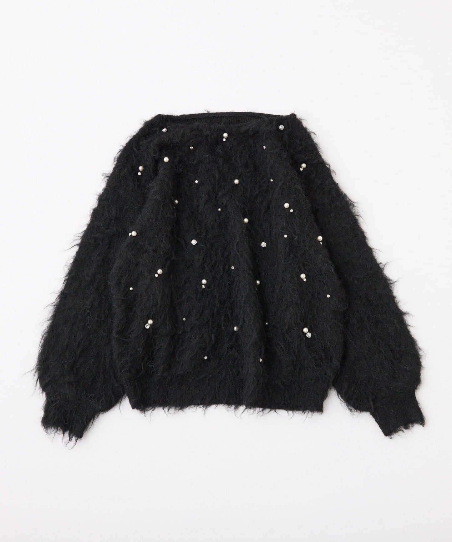 珠飾毛絨針織上衣
