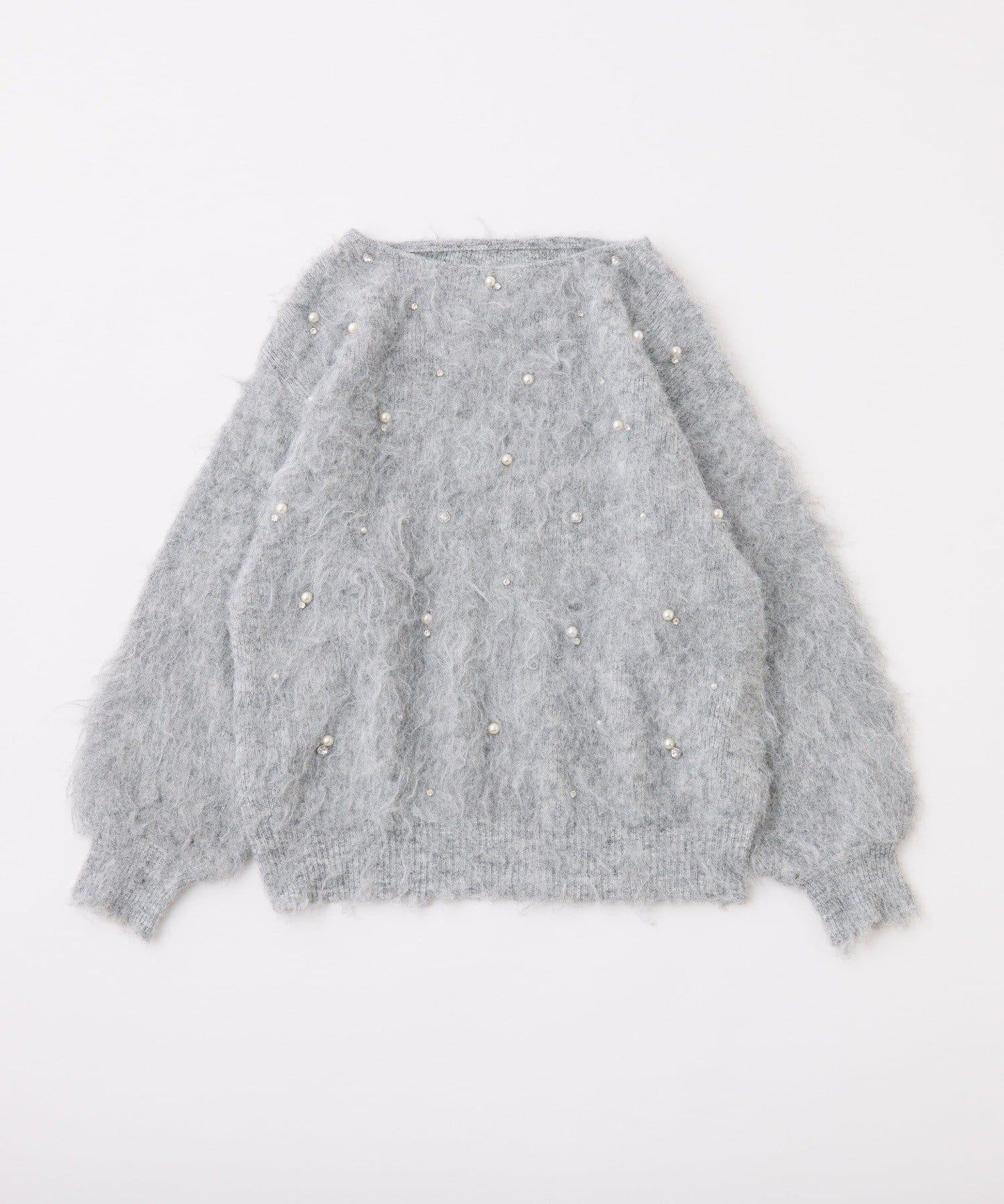 珠飾毛絨針織上衣