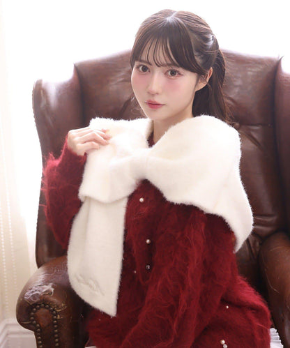 珠飾毛絨針織上衣