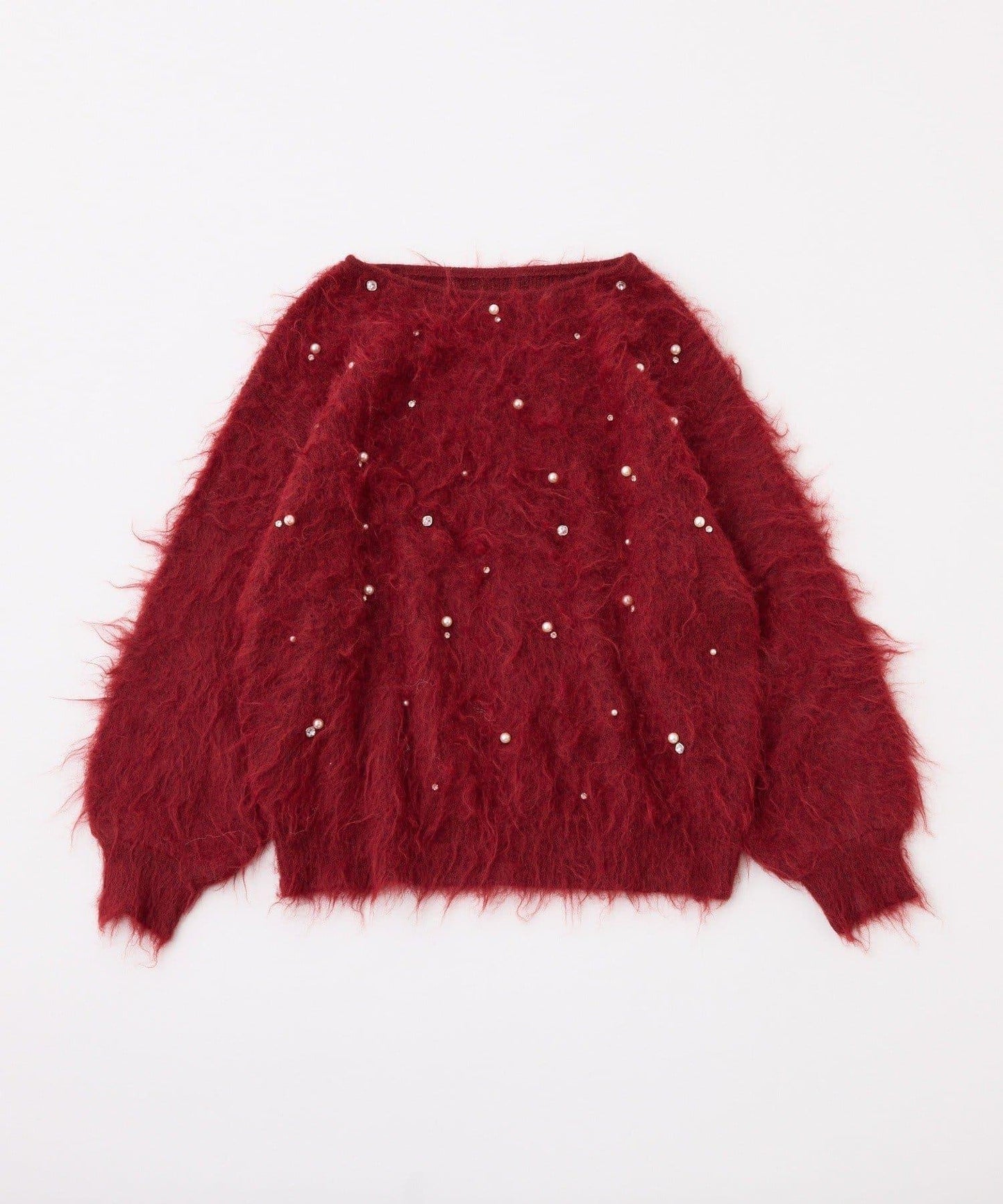 珠飾毛絨針織上衣