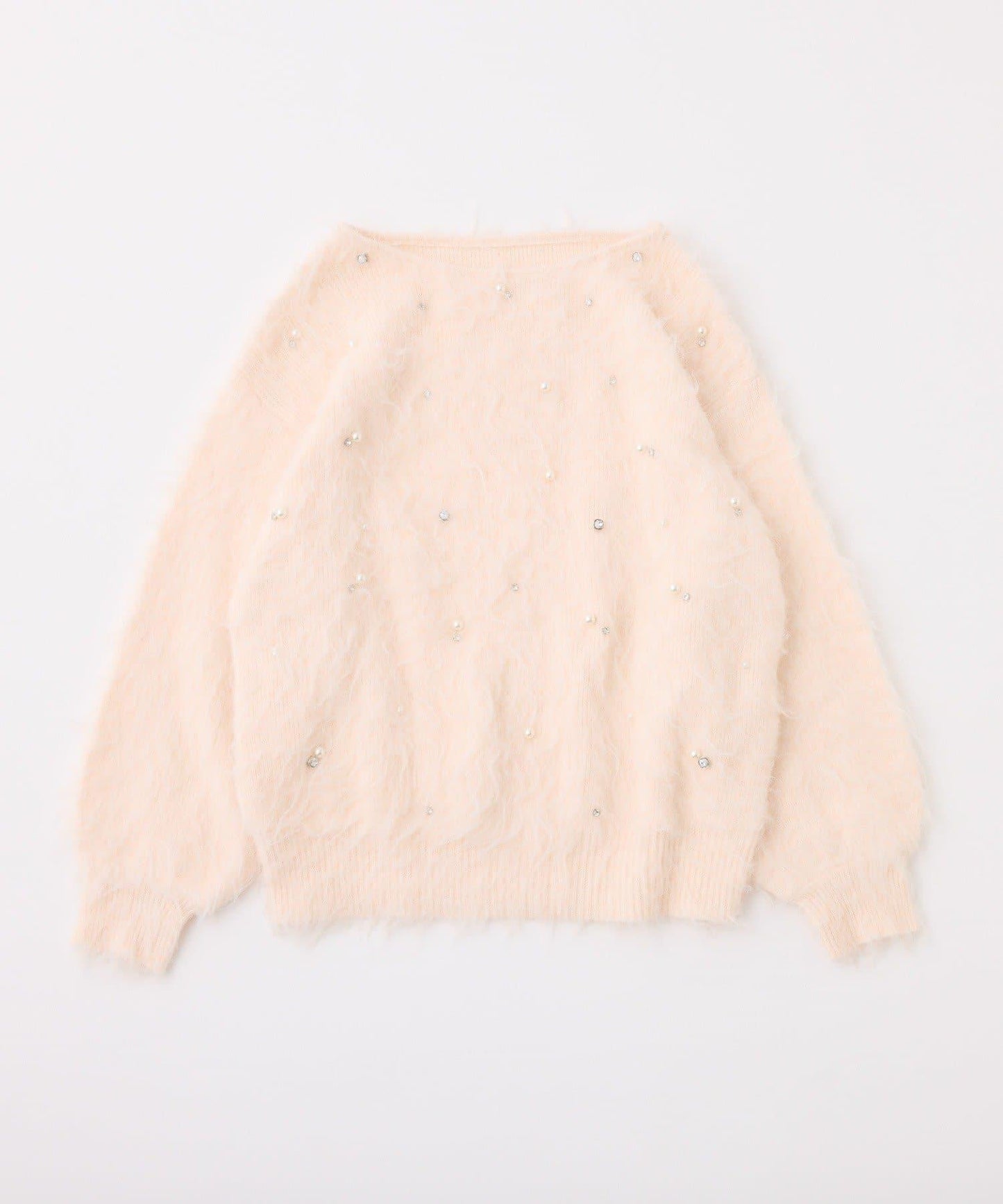 珠飾毛絨針織上衣