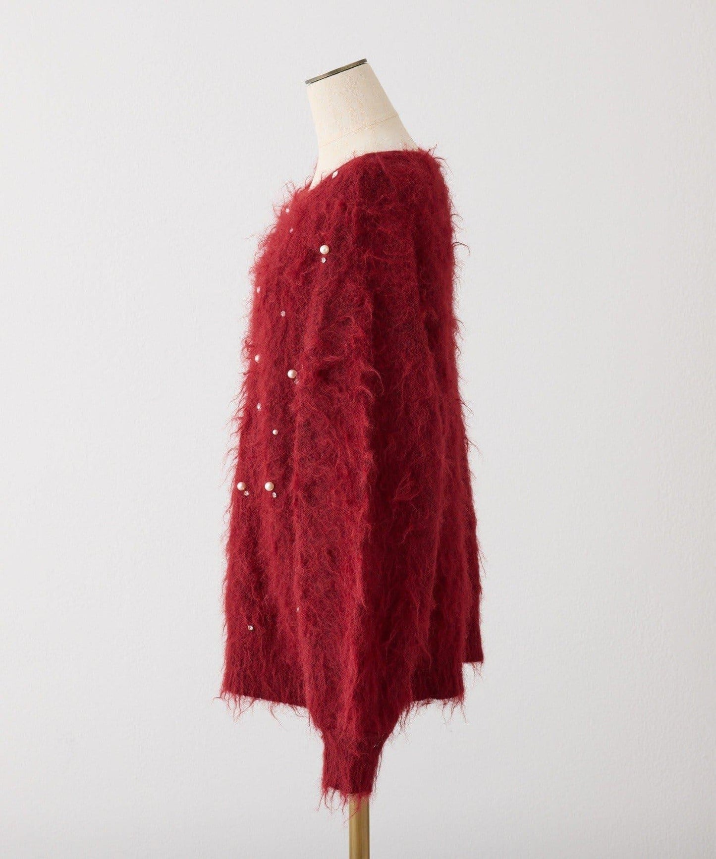 珠飾毛絨針織上衣