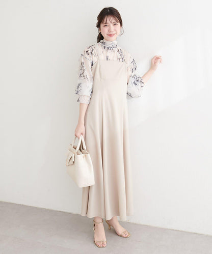 針織喬其吊帶連衣裙