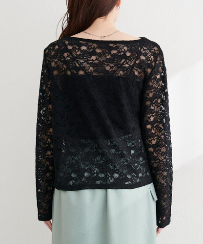 垂墜蕾絲設計套頭上衣