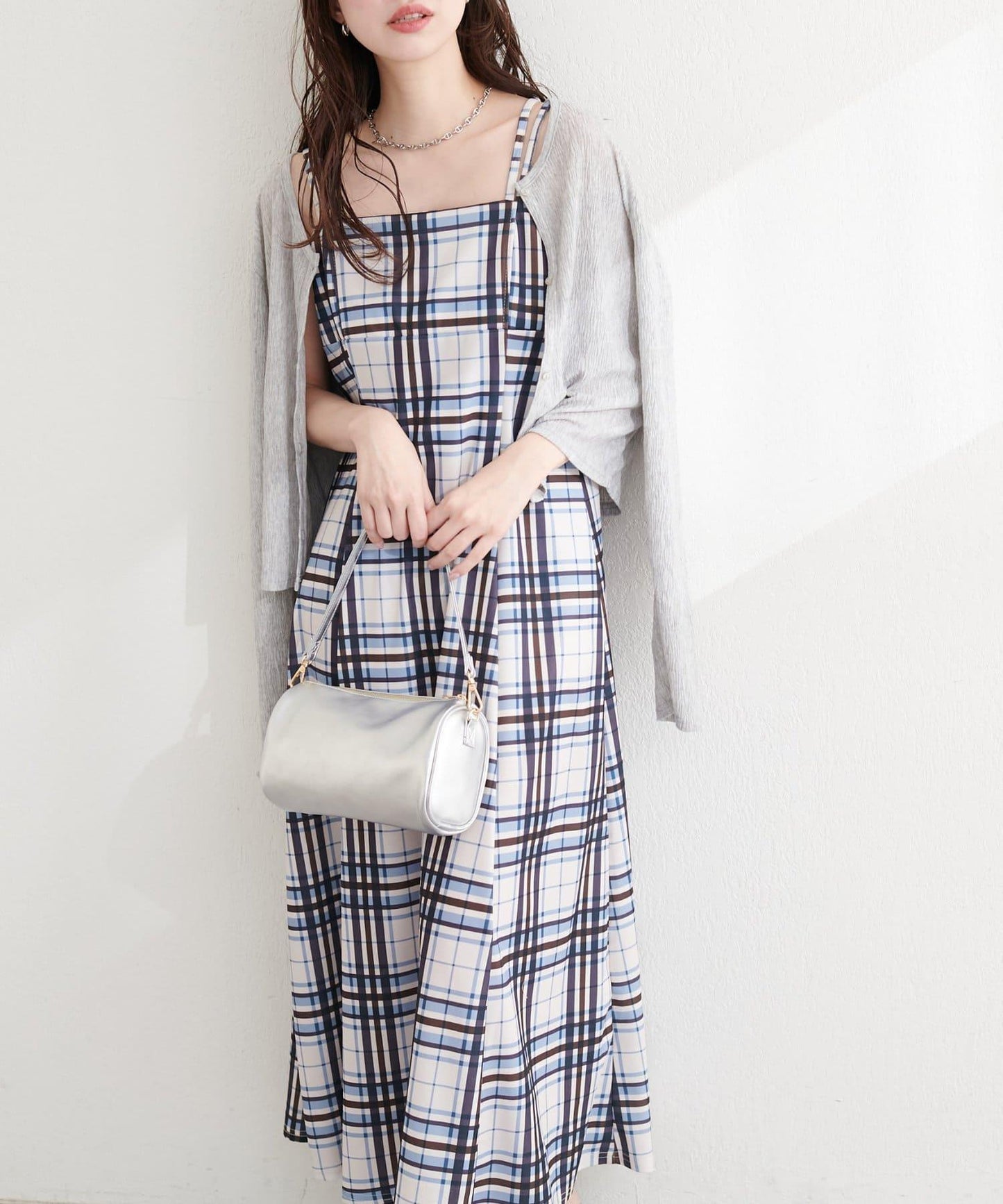 針織喬其吊帶連衣裙