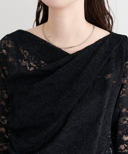垂墜蕾絲設計套頭上衣