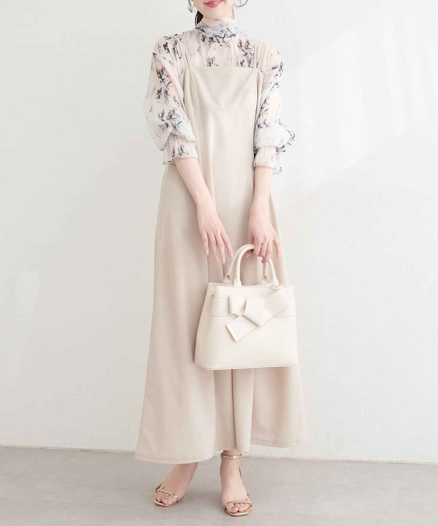 針織喬其吊帶連衣裙