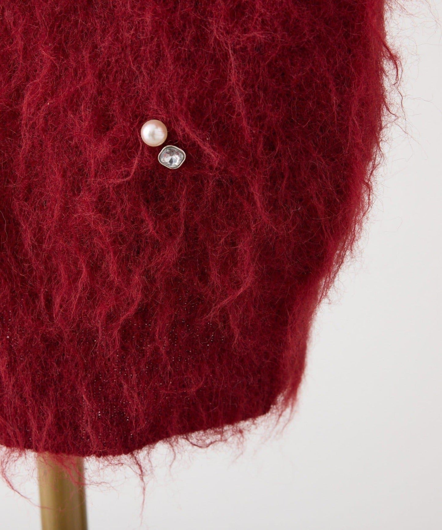 珠飾毛絨針織上衣